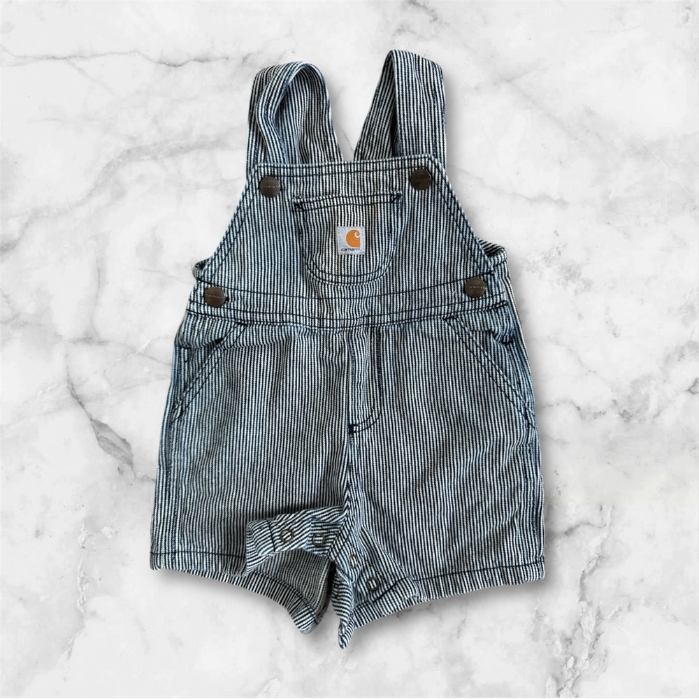 Carhartt Kids Striped Overalls - Blue and White
